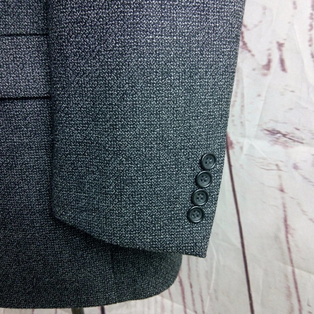 Joseph & Feiss 45R Lambswool 2 Button Gray Multicolor Textured Blazer Sport Coat - Picture 4 of 12